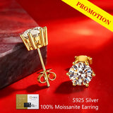Classic Moissanite Diamonds 925 Sterling Silver Fine Jewellery Stud Earrings