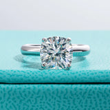 Marvelous 3.5ct D Colour Cushion Cut Moissanite Diamond Engagement Wedding Rings 925 Sterling Silver Jewellery
