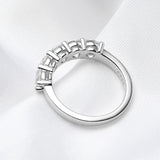 1.5CTTW 18KWGP VVS1 D Colour 4mm Moissanite Diamonds Half Eternity Silver Ring
