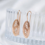 14K Gold Filled Luxury Unique Slim Drop Glossy Personality Fashion Earrings - 585 Rose Gold