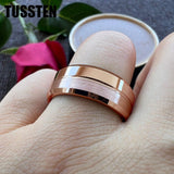 New Arrival Grooved Gold Colour Tungsten Carbide Ring for Men Women - Plain Comfort Fit Ring Classic Jewellery  - The Jewellery Supermarket