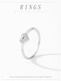Glamorous Heart-shaped Sterling Silver Sparkling AAAA Lab Created Diamonds Ring