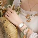 Elegant Rectangle Ultrathin Nordic New Design Quartz Movement Fashion Stainless Steel Mesh Bracelet Ladies Watches