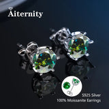 New Silver Moissanite Diamond Studs Earrings Pass Diamond Tester For Men Women
