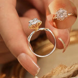Luxury 1 Carat Moissanite 100% S925 Silver D Color VVS1 GRA Certified Solitaire Rings for Women Fine Jewellery