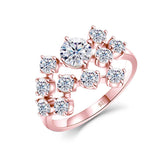 Silver Infinity Trend Jewellery Certified Total 1.5ct Full Moissanite Diamonds Engagement Wedding Rings for Women