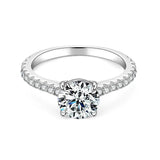 Stunning Solitaire 2CT VVS1 D Round Moissanite 925 Silver Engagement Wedding Rings