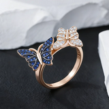 Pretty 14K Filled Gold Unique Butterfly AAA Zircon Diamonds Ring Luxury Jewellery