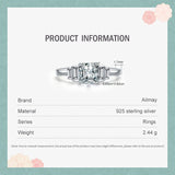New Luxury Cushion Cut AAAA Lab Created Diamond Sterling Silver Square Ring