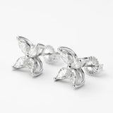 Elegant D Colour 4 Stones Horse Eye Cutting Moissanite Diamonds Stud Earrings For Women Silver Fine Jewellery - The Jewellery Supermarket