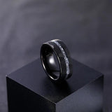 New Aluminum Slag Inlay Hammer Pattern Groove Hammered 8mm Black Tungsten Carbide Comfort Fit Wedding Rings For Men