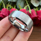 Multicolours Beveled Brushed 6m/8mm Classic Tungsten Wedding Rings for Men Women