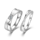 Remarkable D Colour VVS1 925 Silver X Row Moissanite Diamonds Couple Rings - Wedding Engagement Rings