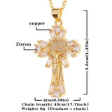 New Religious Jewellery Jesus Cross Pendant Necklace Inlaid with Quality Zircon Women's Necklace Ideal Gift - The Jewellery Supermarket