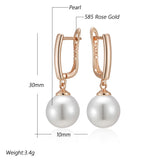 14 Karat Gold Filled Simple 10mm 12mm 16mm Luxury Pearl Luxury Drop Earrings for Women