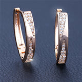 Latest Fashion Charming Filled 14K Rose Gold AAA Zircon Diamonds Hoop Earrings - Fine Jewellery For Women