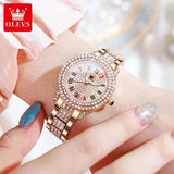 Top Brand Fashion Original Roman Inlaid Zircon Dial Quartz  Waterproof Wrist Watch ForLadies - Ideal Gifts