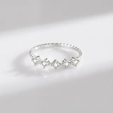 Original Brand Silver Simple Stackable Clear AAAA Simulated Diamonds Finger Ring - Fashion Jewellery For Women - The Jewellery Supermarket