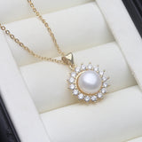 Sunburst Design Real Multicolour Pearls AAA Zircon Diamonds Silver Earrings