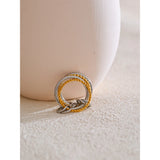 18K Gold Plated Distinctive Stainless Steel Metal Four Finger Stacking Trendy Unusual Ring