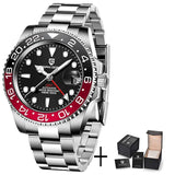 Top Brand Men Mechanical Wristwatches Luxury Ceramic Bezel GMT Watches Automatic 100m Waterproof Watches for Men
