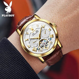 Excellent Automatic Top Brand Mechanical Watch Tourbillon Sport Leather Casual Business Fashion Wristwatches