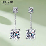 Superb VVS1 D Colour Moissanite Diamonds Drop Earrings - GRA Certified Diamond Hanging Earrings Fine Jewellery - The Jewellery Supermarket