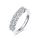 1.5CTTW 18KWGP VVS1 D Colour 4mm Moissanite Diamonds Half Eternity Silver Ring