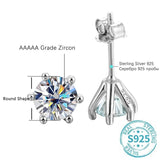 New 1ct Moissanite with GRA s925 Sterling Sliver Plated 18k White Gold Stud Earring for Women Fine Jewellery - The Jewellery Supermarket