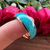 Turquoise Domed Polished Finish 4/6/8MM Tungsten Engagement Wedding Rings