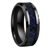 Red Opal Dragon Inlay Superior 8MM Mens Womens TungstenEngagement Wedding Rings