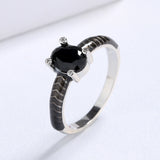 Exquisite Enamel Classic Inlay Blue Purple Black Yellow AAA Zircon Rings