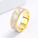 Classic 18KGP White Women's Handmade Enamel Party Ring