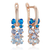 14K Gold Filled Pink Red Green Blue Purple AAA Zircon Crystals Earrings Fine Jewellery