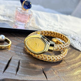 Luxury Fashionable Hollow Snake Wrapping Open Bracelet Elegant Quartz Watch