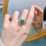 Amazing Crushed Ice High Quality AAAAA High Carbon Green Diamond Women's Fine Jewellery Party Anniversary Rings - The Jewellery Supermarket