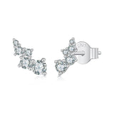 Unique Moissanite Diamond 925 Sterling Silver Unique Bubble Design Stud Earrings