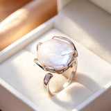 Selection Jewellery Pieces of Real Big Baroque Pearl Silver Gold Colour Rings
