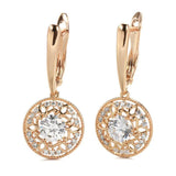 Shiny AAA CZ Diamonds Rolled 14K Rose Gold Long Drop Earrings For Women Fine Jewellery