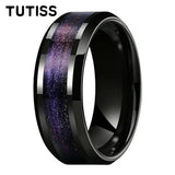 Various Flowing Sand/Green Grass Agate Inlay 8mm Tungsten Carbide Rings