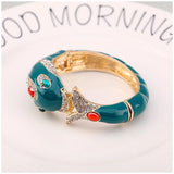 New Unique Design 6 Colours Gold Plated with Full AAA Rhinestones Dolphin Animal Enamel Statement Bracelet Bangle - The Jewellery Supermarket