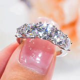 3.6ct 5 Stones D Color VVS1 Moissanite Diamond Sterling Silver Eternity Rings for Women Wedding Engagement Jewellery