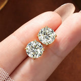 Solitaire Round D-Colour 0.1CT-3CT Moissanite Diamonds Unisex Stud Earrings