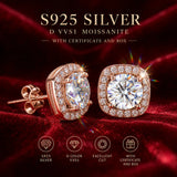 18KGP 1.0ct Moissanite With GRA Certificate D Coour VVS1 925 Silver Earrings