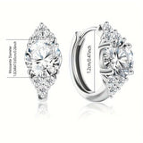 Charming 1 Carat VVS1 D Colour Moissanite Diamonds Ring Buckle Earrings, Simple and Fashionable Fine Jewellery - The Jewellery Supermarket