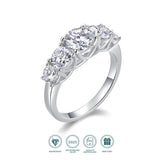 Elegant Jewellery Three Stone Moissanite Diamonds 18KGP Silver Engagement Wedding Ladies Rings with GRA Certificate