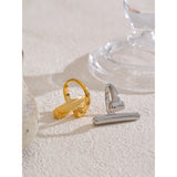 18K Gold Plated Distinctive Adjustable Stainless Steel Geometric Chic Charm Ring