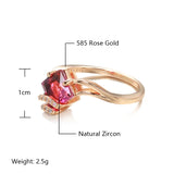 14K Gold Filled Fashion Red AAA Zirconia Crystal Elegant Vintage Fine Rings For Women