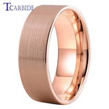 Pipe Cut Brushed Finish 4/6/8MM Rose Classic Tungsten Carbide Wedding Rings