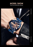 Top Fashion Triangle Chronograph Military Sport Army Mens Watches Luxury Waterproof Quartz Wristwatches